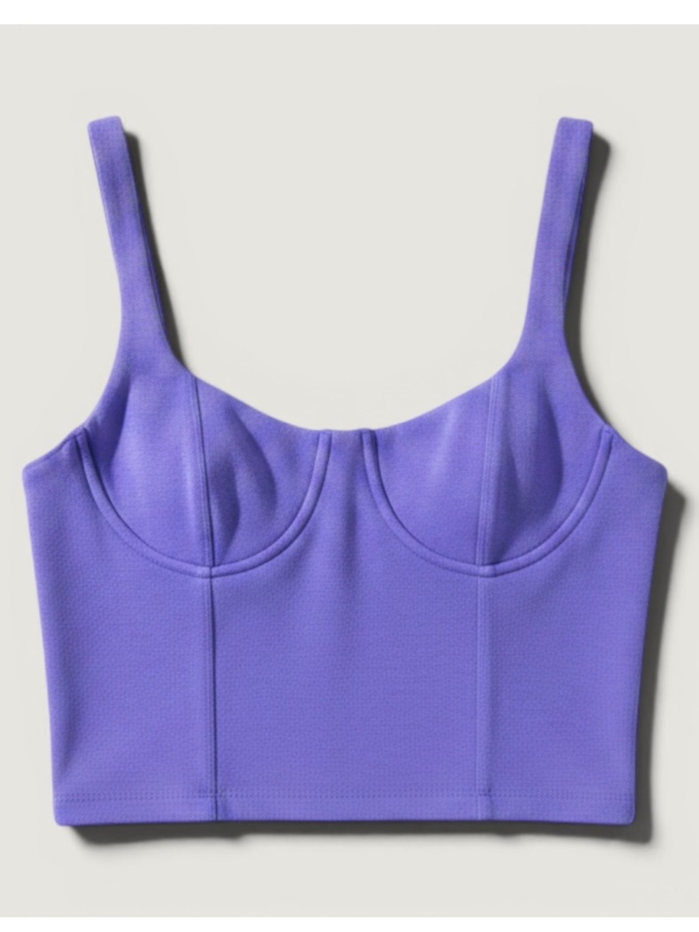 ZARA Cropped Bustier Purple Textured Corset Tank Top Size Small